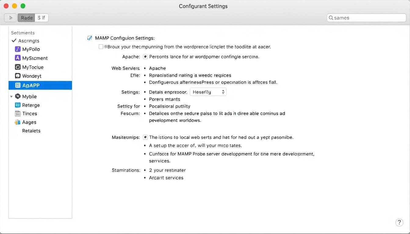 MAMP configuration settings